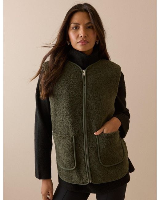Nobody's Child Brown Khaki Borg Gilet