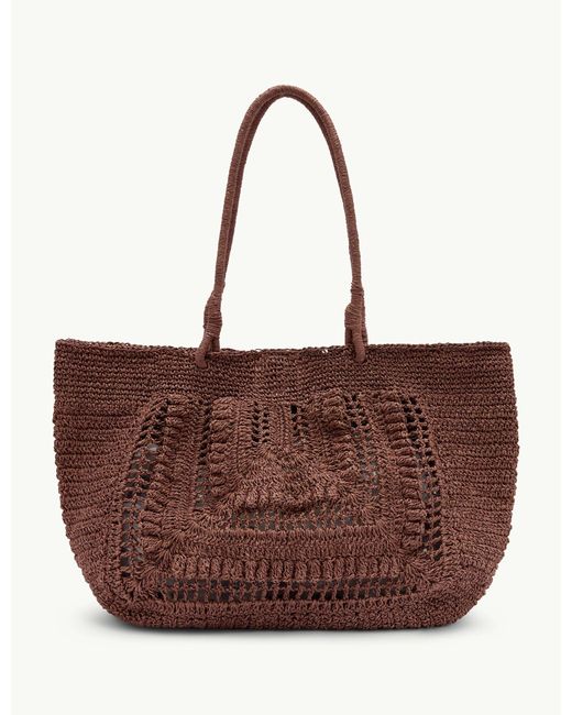 Nobody's Child Brown Raffia Tote Bag