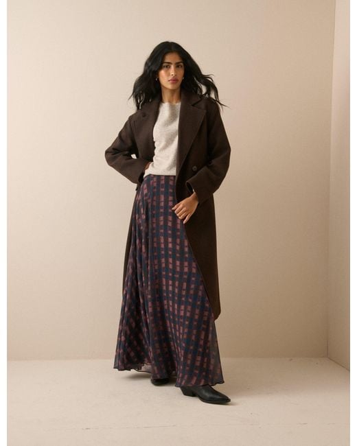Nobody's Child Natural Chocolate Wool-Blend Coat