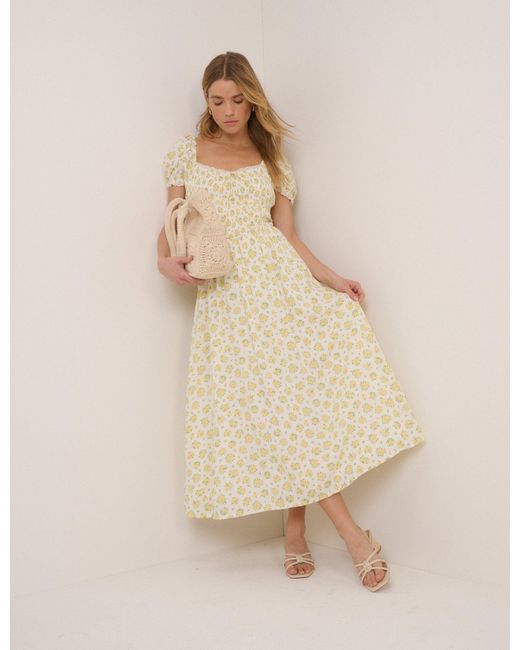 Nobody's Child Natural Ditsy Floral Savanna Midi Dress