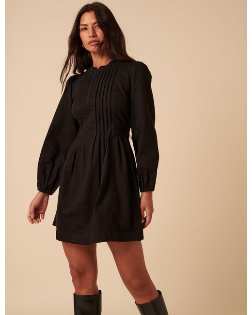 Nobody's Child Black Denim Pintuck Tillie Mini Dress