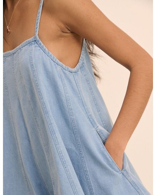 Nobody's Child Blue Light Denim Tailli Shift Playsuit