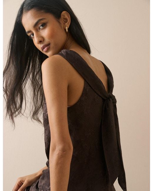 Nobody's Child Black Jacquard Floral Satin Leila Top
