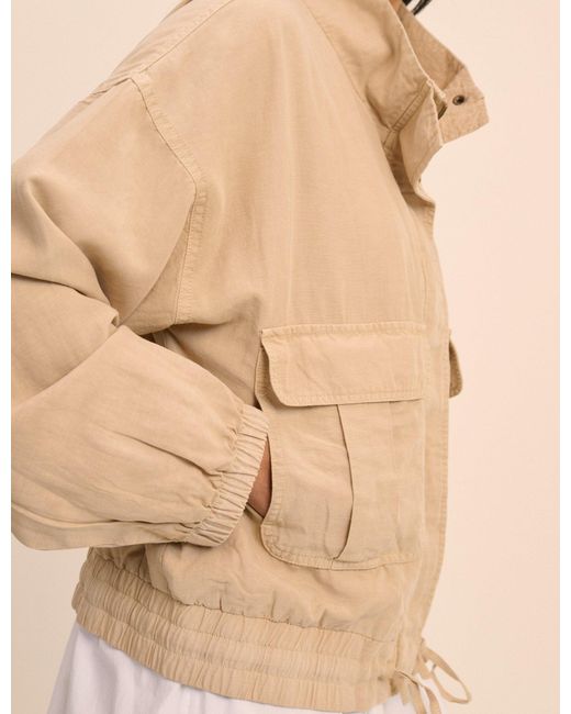 Nobody's Child Natural Funnel Neck Addison Utility Jacket