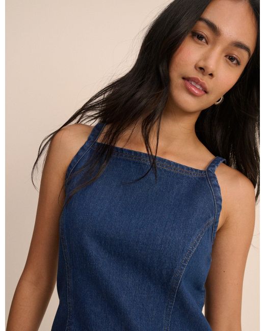 Nobody's Child Blue Dark Denim Etta Mini Dress