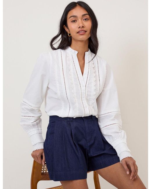 Nobody's Child White Dark Pleated High Waisted Shorts