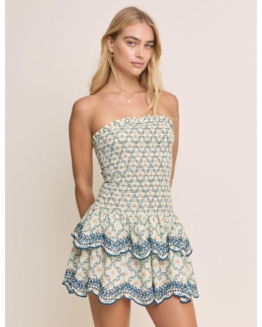 Nobody's Child Blue Ocean Printed Bandeau Kai Mini Dress