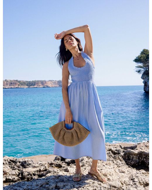Nobody's Child Blue Halterneck Caterina Midi Dress