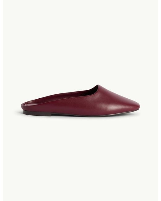 Nobody's Child Blue Burgundy Leather Ballet Mules