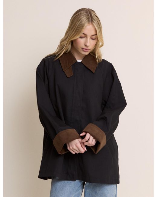Nobody's Child Black Dark Cord Detail Barn Jacket