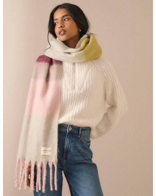 Nobody's Child Natural Striped Blanket Scarf