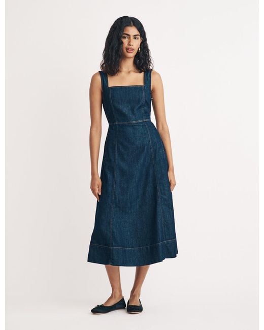 Nobody's Child Denim Austin Midi Pinafore Dress in Blue | Lyst UK