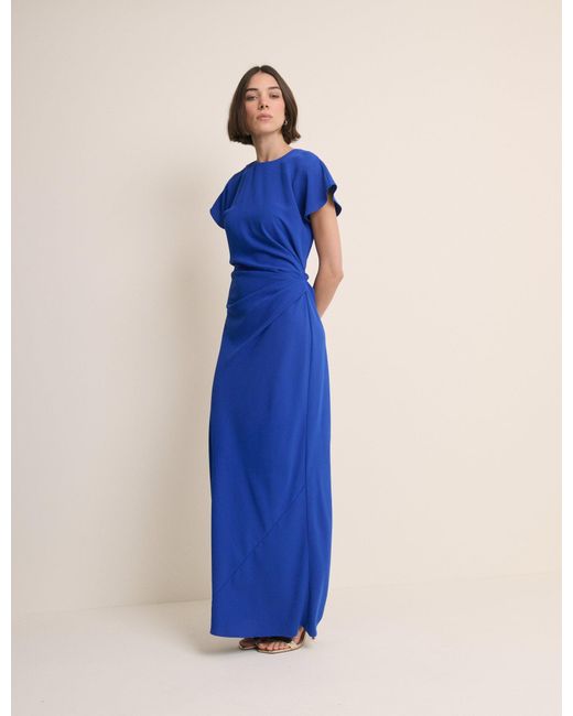 Nobody's Child Blue Electric Asymmetric Naz Maxi Dress