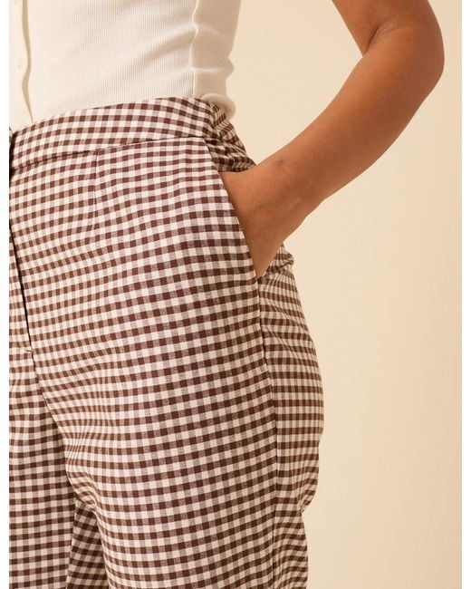 Nobody's Child Natural Gingham Straight Leg Trousers