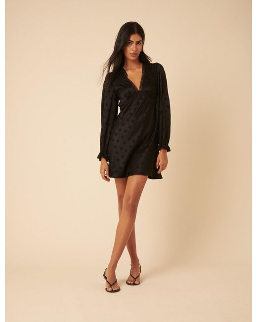 Nobody's Child Natural Polka Dot Jacquard Angela Mini Dress