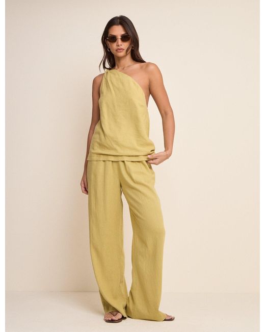 Nobody's Child Yellow One Shoulder Twisted Top
