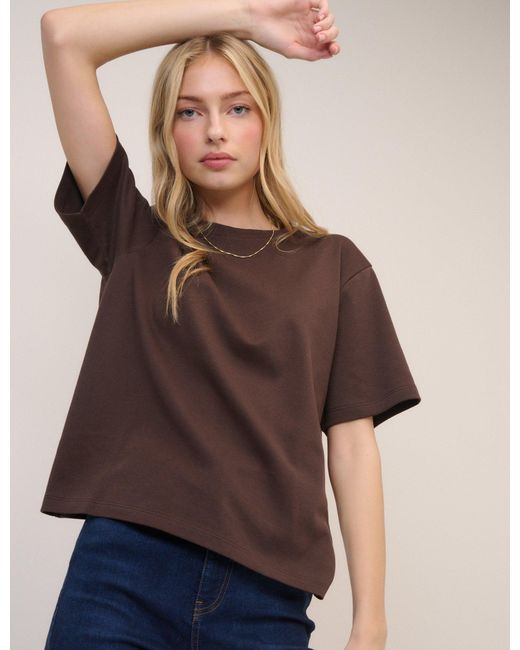Nobody's Child Brown Boxy Fit T-Shirt