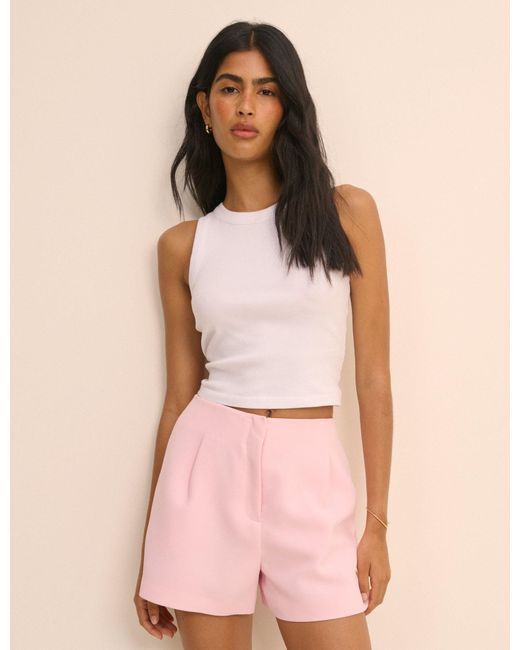 Nobody's Child Pink Baby High Waisted Tailored Shorts