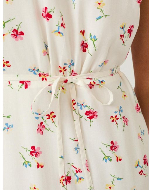 Nobody's Child Natural Floral Lace Trim Kacey Midi Dress