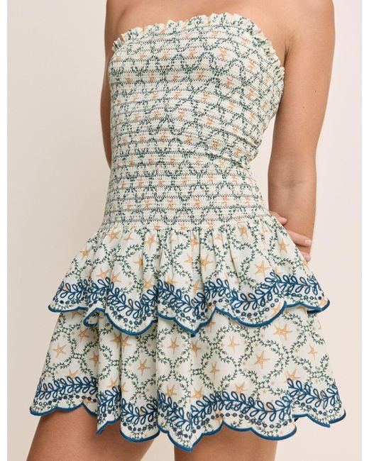 Nobody's Child Blue Ocean Printed Bandeau Kai Mini Dress