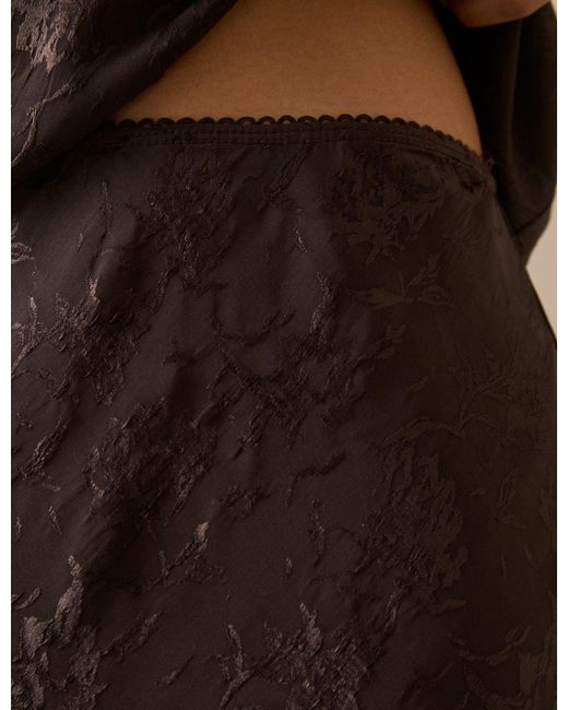Nobody's Child Natural Jacquard Floral Satin Leila Slip Skirt