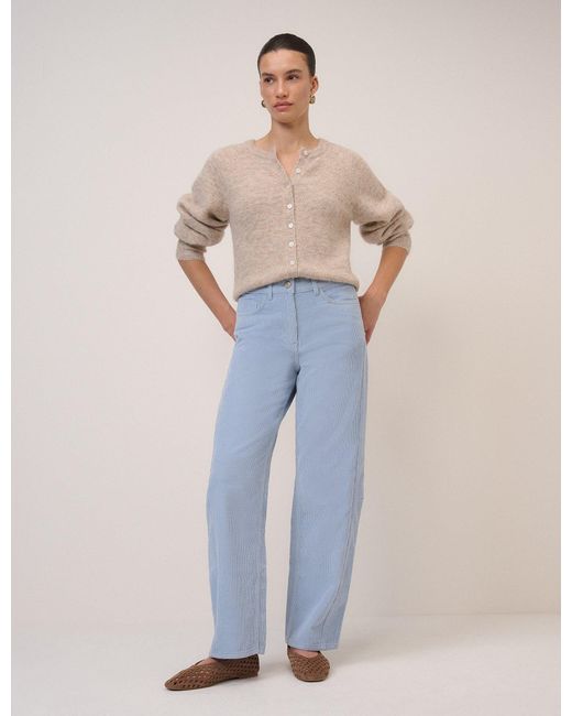 Nobody's Child Blue Light Cord Bethnal Barrel Leg Jeans