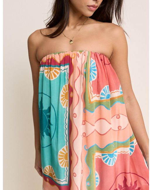 Nobody's Child White Print Bandeau Myla Maxi Dress