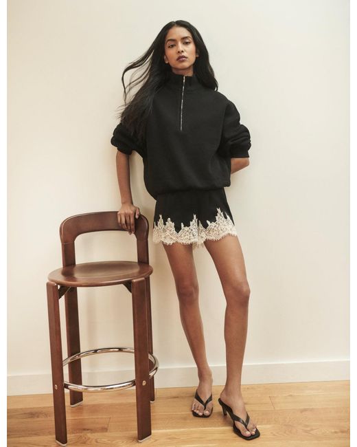 Nobody's Child Black And Lace Trim Virgo Shorts