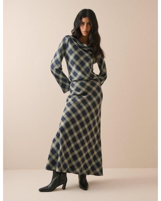 Nobody's Child Natural Check Otto Maxi Skirt