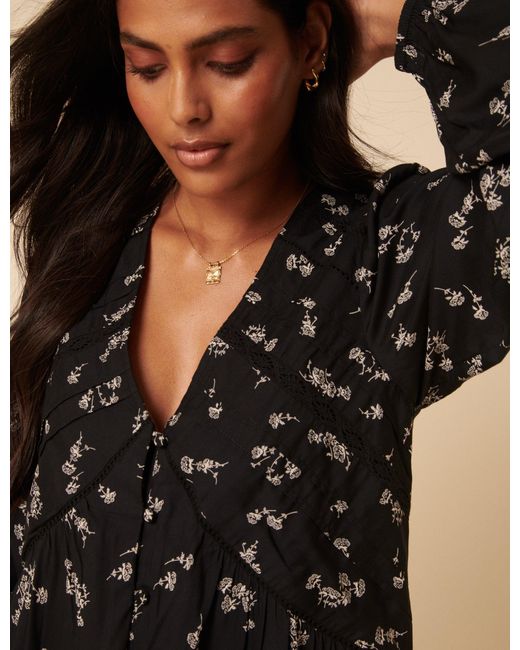 Nobody's Child Natural Printed Long Sleeve Marley Mini Dress