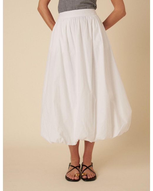 Nobody's Child White Bubble Hem Midi Skirt