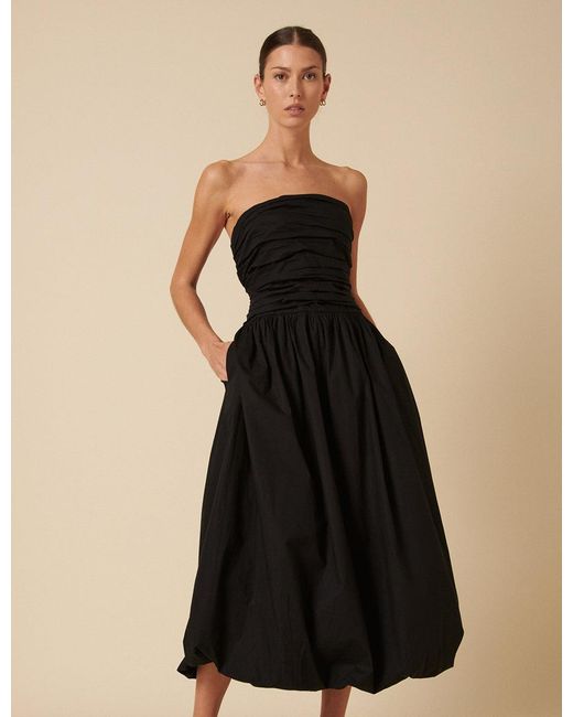 Nobody's Child Black Bandeau Bubble Hem Dannie Midi Dress
