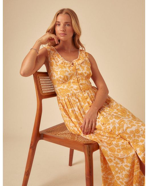 Nobody's Child Brown Printed Sleeveless Flossie Midi Dress