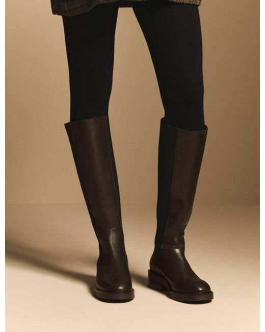 Nobody's Child Brown Mahogany Leather Knee High Boots