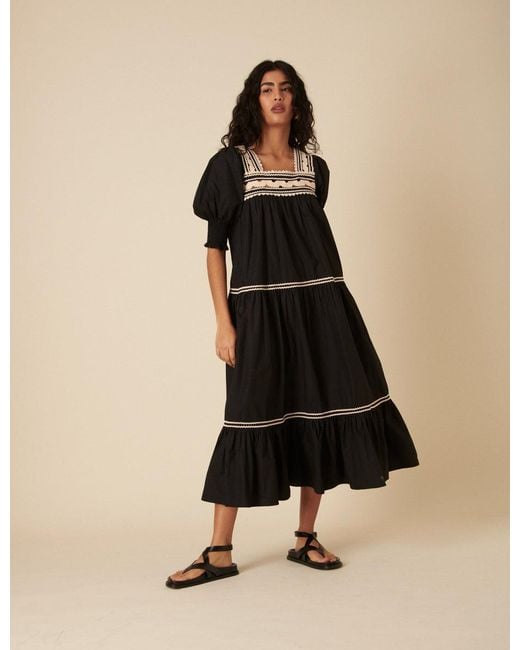 Nobody's Child Natural Tiered Karla Midi Dress