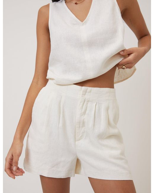 Nobody's Child Natural Linen-Rich Shorts