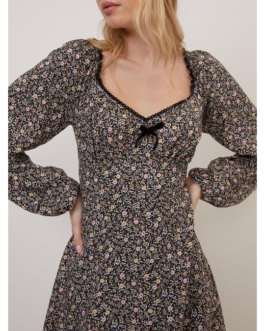 Nobody's Child Black Ditsy Floral Lillie Mini Dress