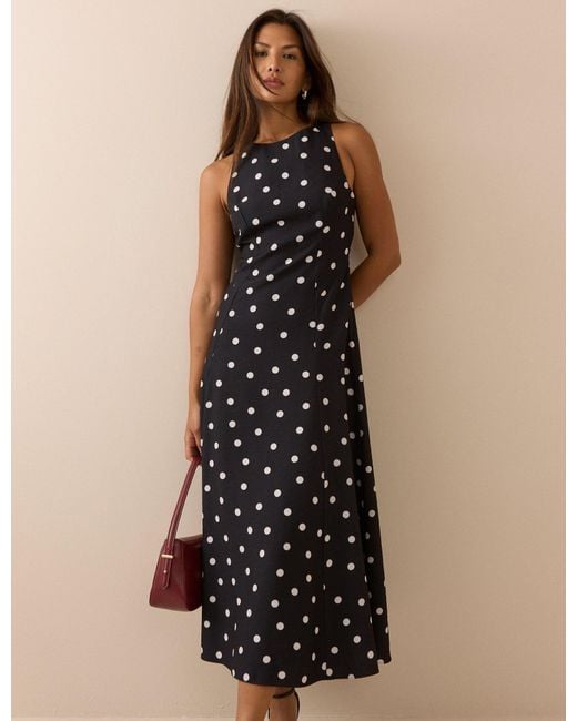 Nobody's Child Natural Polka Dot Reign Midi Dress