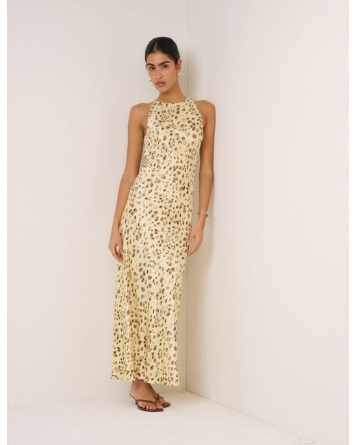 Nobody's Child Natural Butter Leopard Print Zahara Maxi Dress