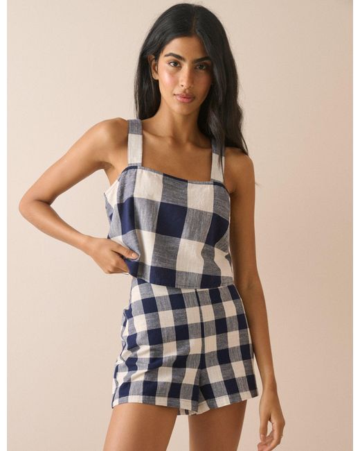 Nobody's Child Blue Gingham Mini Shorts