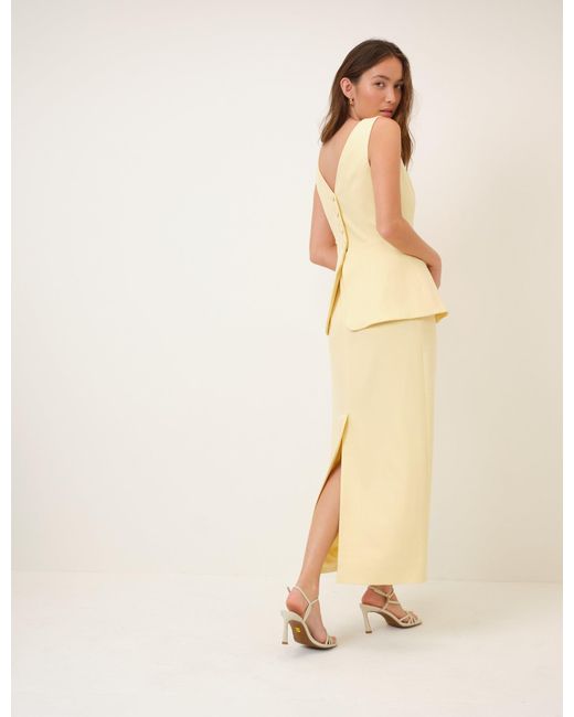 Nobody's Child Natural Butter Peplum Evah Maxi Dress