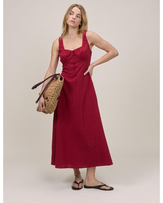 Nobody's Child Red Button Front Sleeveless Melody Midi Dress