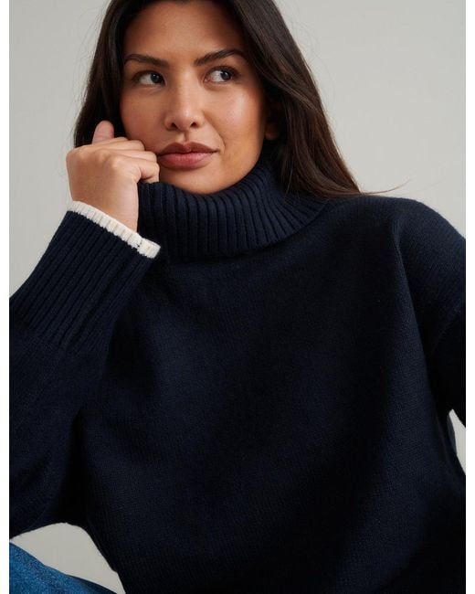 Nobody's Child Blue Roll Neck Knitted Jumper