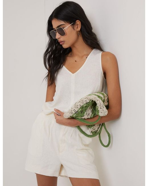 Nobody's Child Natural Linen-Rich Shorts