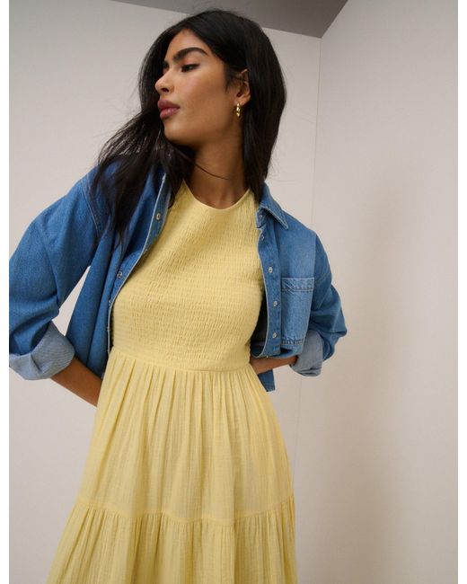 Nobody's Child Natural Sleeveless Tiered Charlie Midi Dress