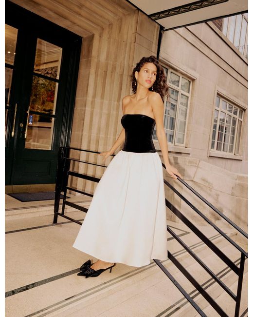 Nobody's Child White And Bandeau Drop Waist Sienna Midi Dress