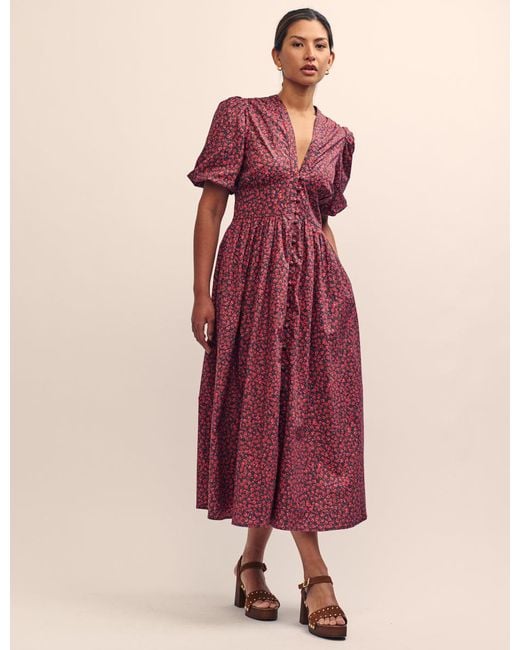 Nobody's Child Pink Ditsy Floral Starlight Midi Dress