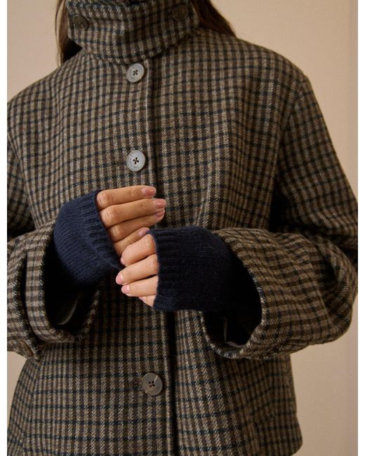 Nobody's Child Brown Ribbed Wool-Blend Arm Warmers