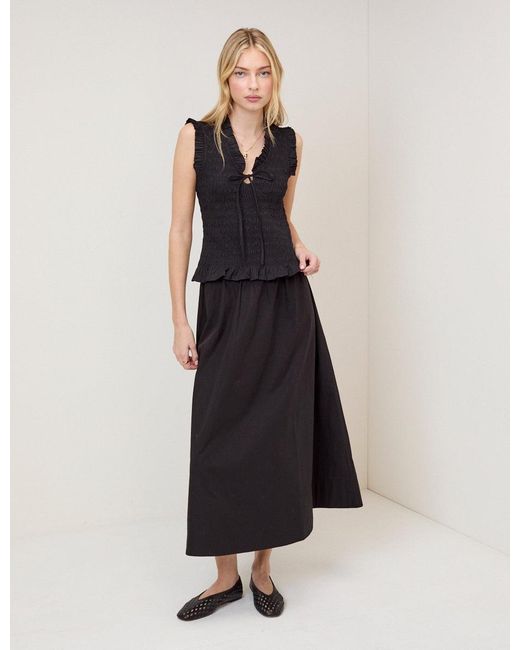Nobody's Child White Poplin Midi Skirt
