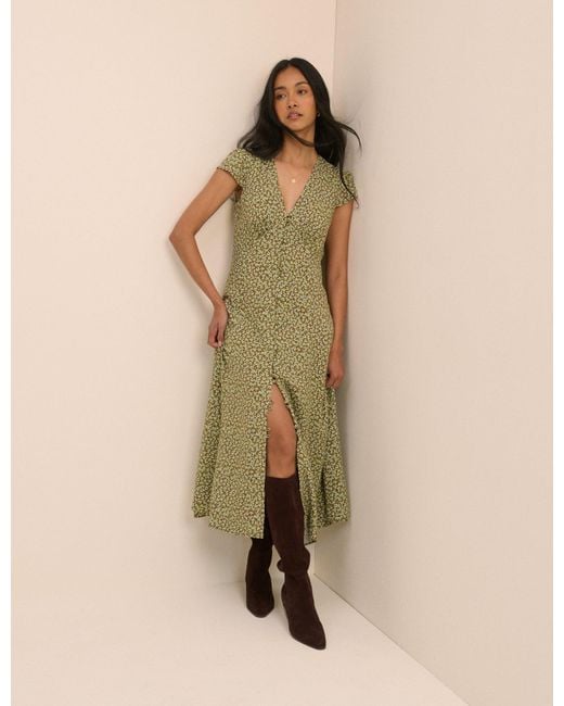 Nobody's Child Natural Ditsy Floral Avery Midi Dress